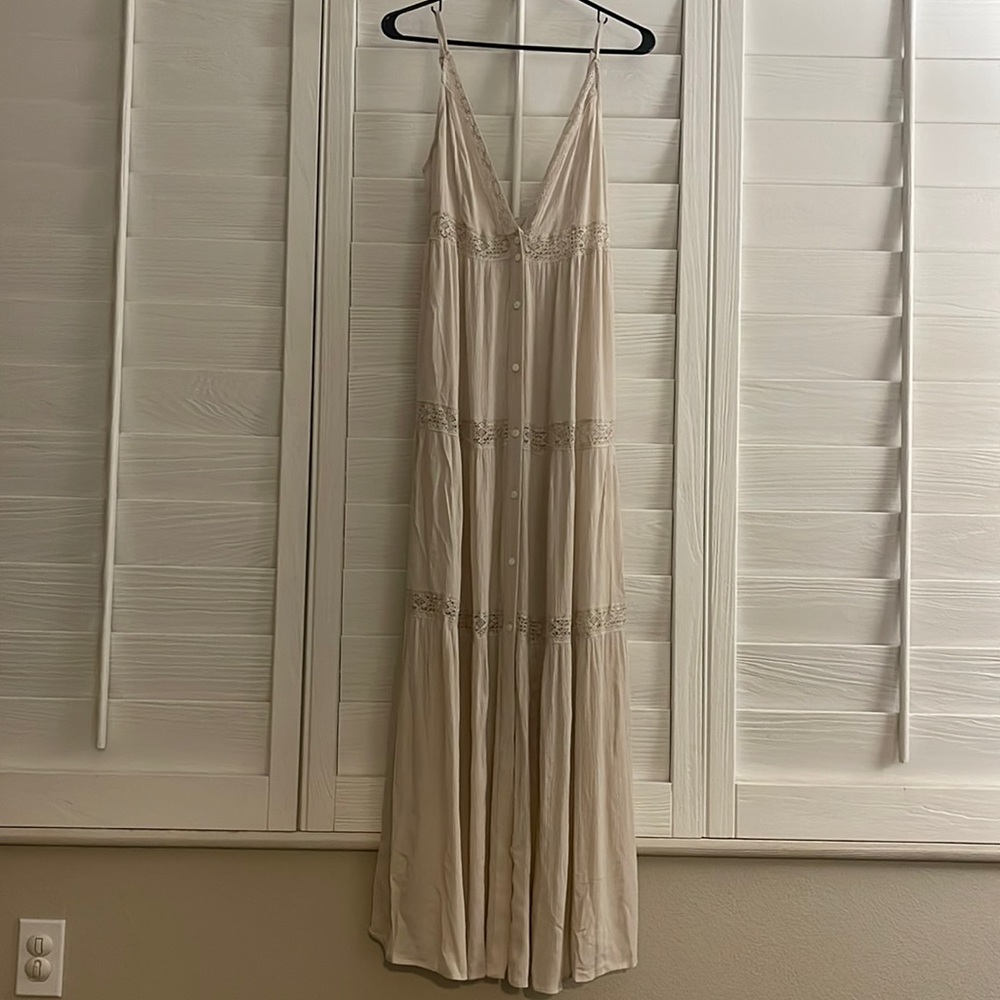 Promesa Cream Boho Maxi Dress